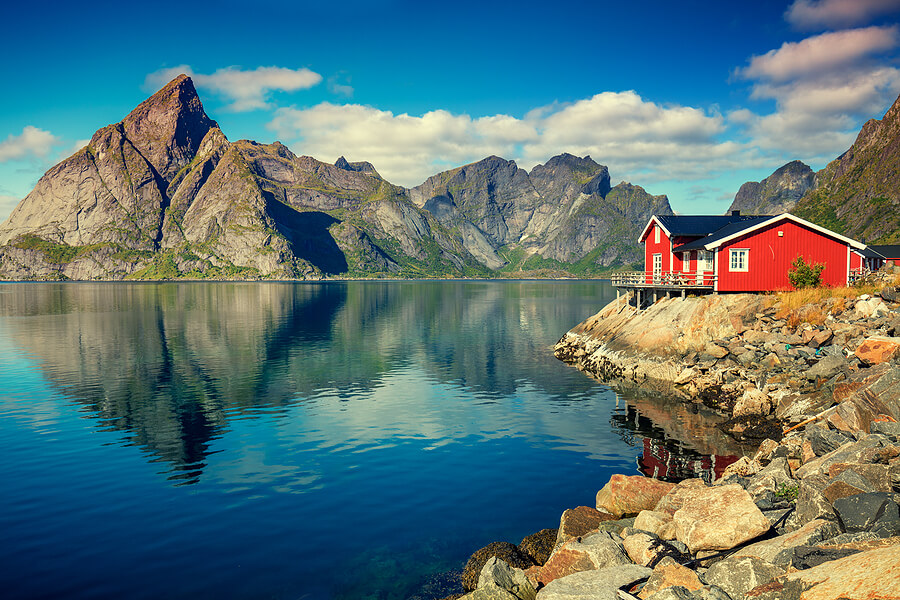 Image showing beautiful norway fishing village. Perfect place for American expats abroad to file their us taxes.