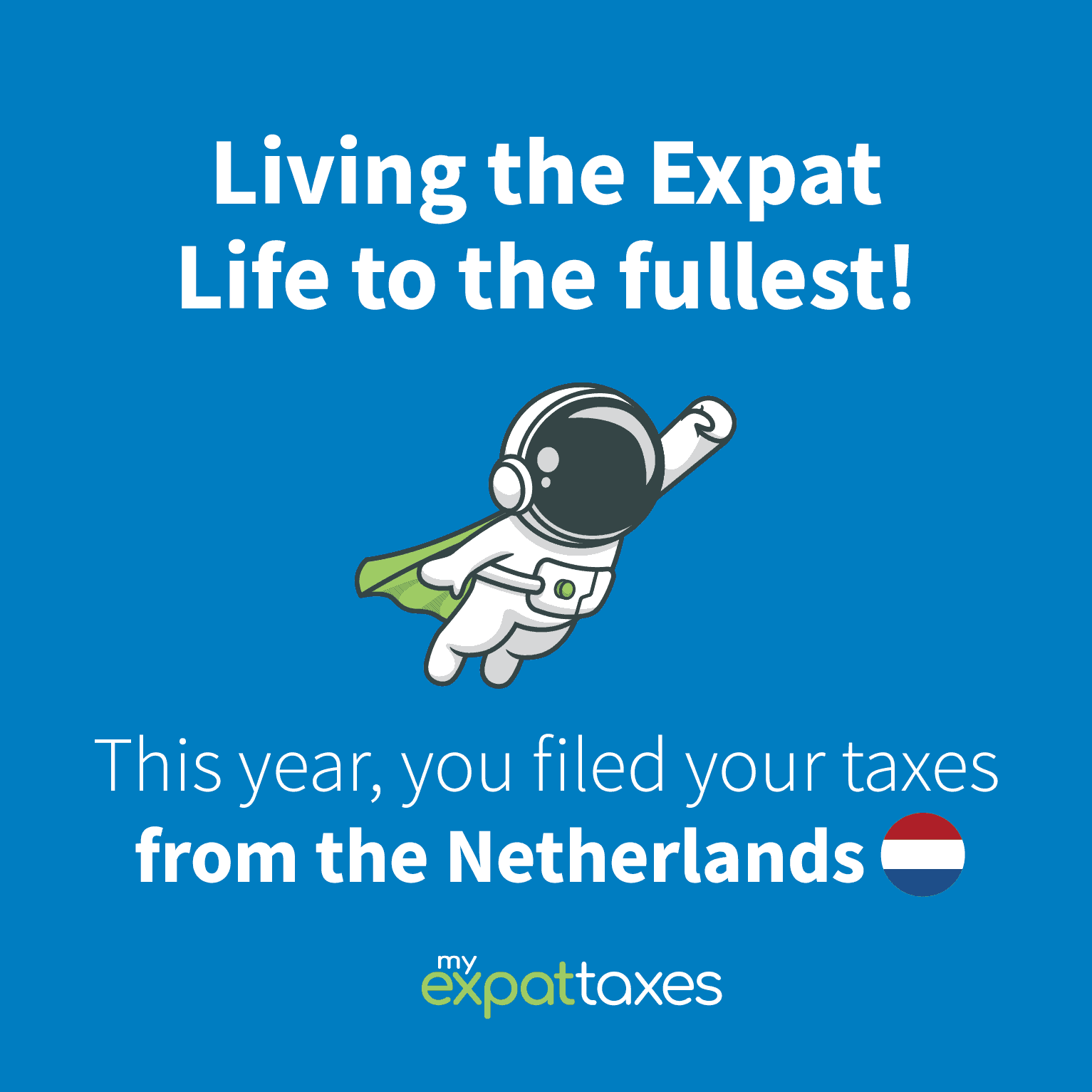 Living the Expat life to the fullest! This year, you filed your taxes from the Netherlands.