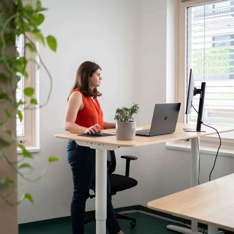 Woman working in the MyExpatTaxes office