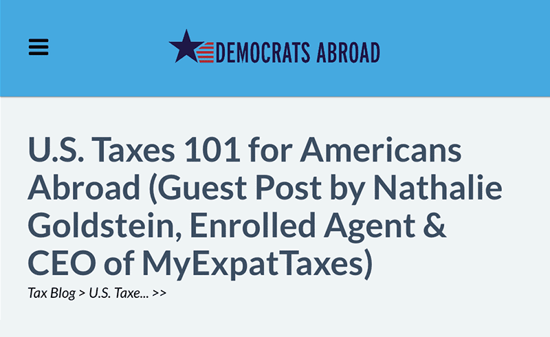 Democrats Abroad | U.S. Taxes 101 for Americans Abroad