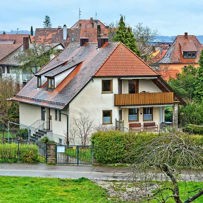 A photo of the outside of German styled house in Germany