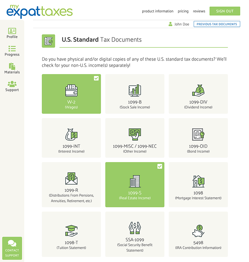MyExpatTaxes screenshot