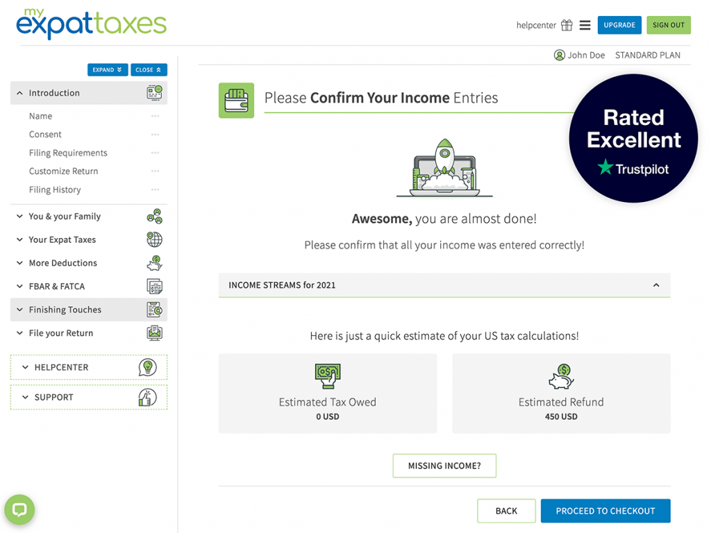 MyExpatTaxes US Expat Tax Software