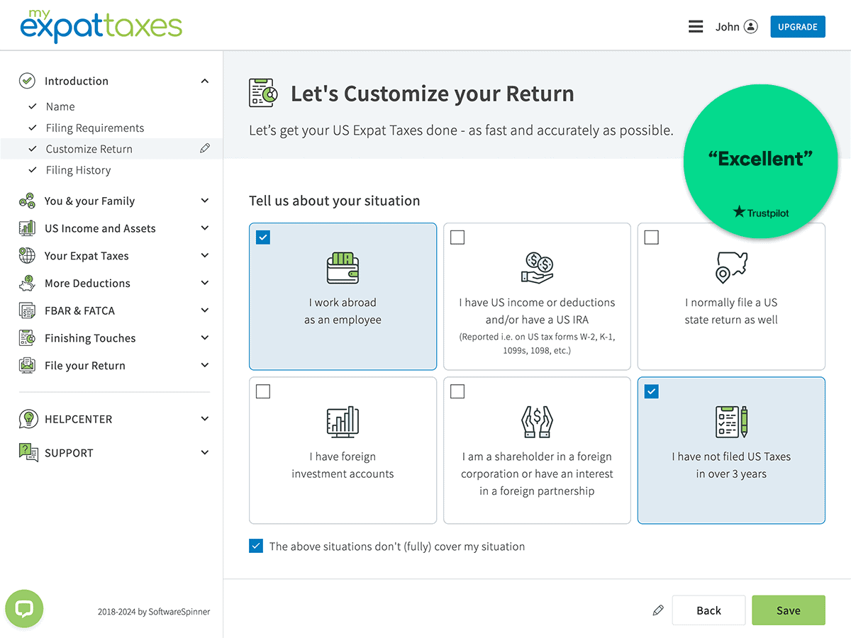 MyExpatTaxes US Expat Tax Software